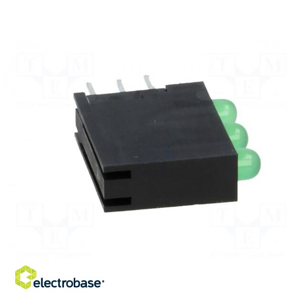 LED | in housing | green | 3mm | No.of diodes: 3 | 20mA | 40° | 2.2÷2.5V paveikslėlis 7