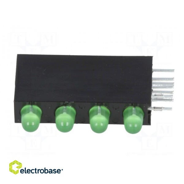 LED | in housing | green | 3mm | No.of diodes: 4 | 20mA | 80° | 1.6÷2.6V paveikslėlis 3