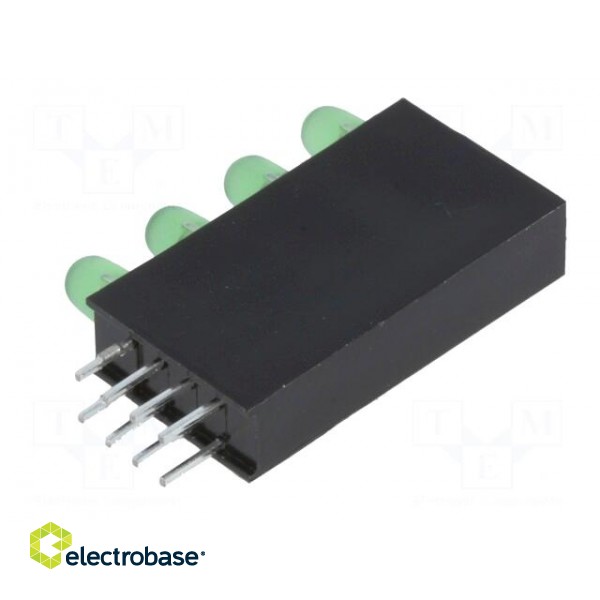LED | in housing | green | 3mm | No.of diodes: 4 | 20mA | 80° | 1.6÷2.6V paveikslėlis 6