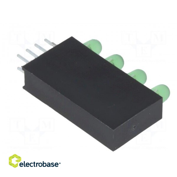 LED | in housing | green | 3mm | No.of diodes: 4 | 20mA | 80° | 1.6÷2.6V paveikslėlis 8