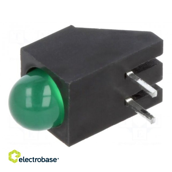 LED | in housing | green | 4.75mm | No.of diodes: 1 | 20mA | 60° | 2.2÷2.6V