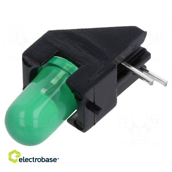 LED | in housing | green | 5mm | No.of diodes: 1 | 20mA | 60° | 15÷30mcd image 1