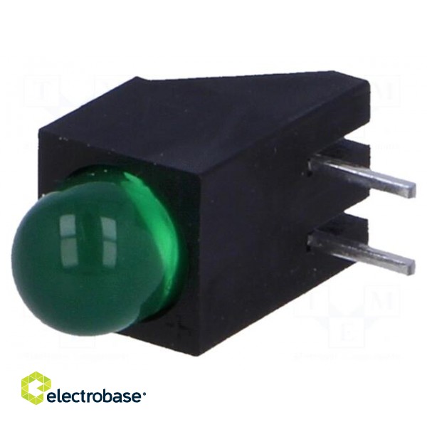 LED | in housing | green | 5mm | No.of diodes: 1 | 20mA | 60° | 2.2÷2.5V image 1