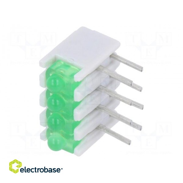 LED | in housing | green | No.of diodes: 4 | 20mA | Lens: diffused,green image 1