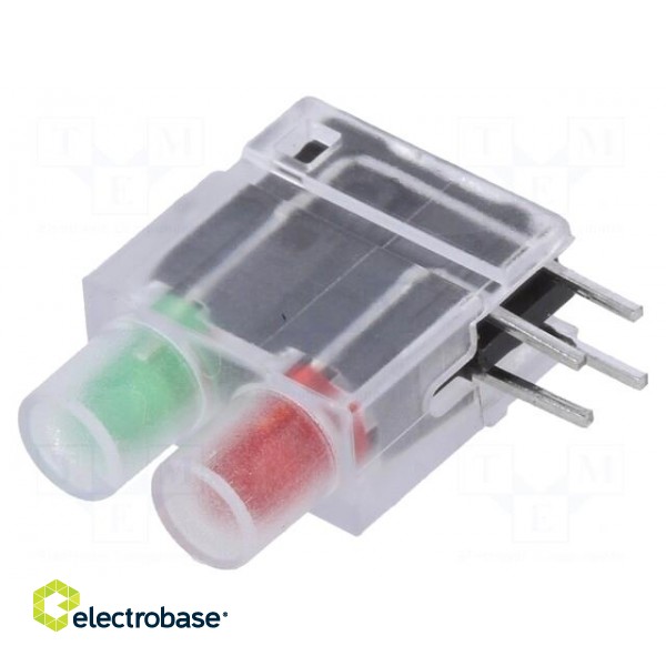 LED | in housing | green/red | 3.9mm | No.of diodes: 2 | 20mA | 40° фото 1