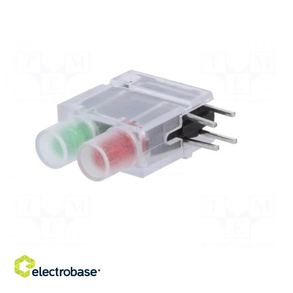 LED | in housing | green/red | 3.9mm | No.of diodes: 2 | 20mA | 40° фото 2
