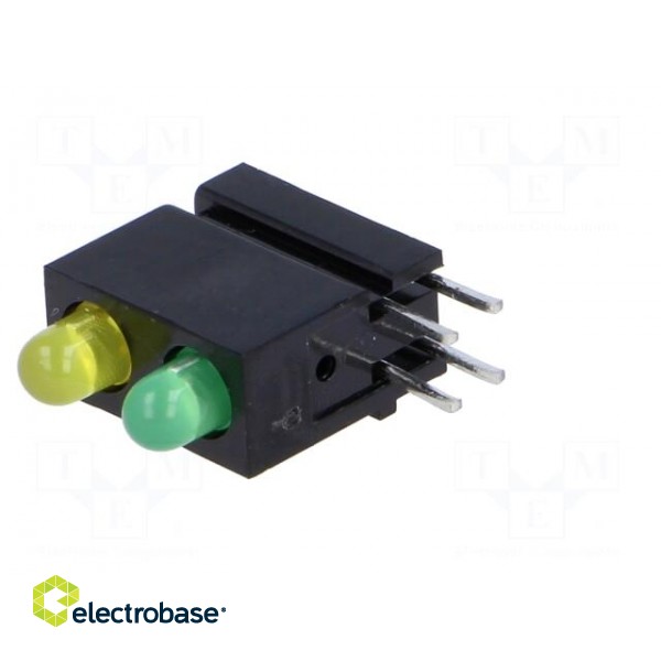 LED | in housing | green,yellow | 3mm | No.of diodes: 2 | 20mA image 2