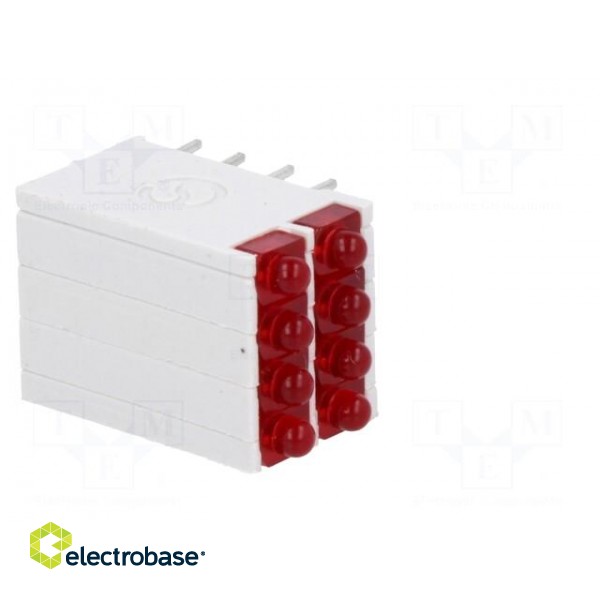 LED | in housing | red | 1.8mm | No.of diodes: 8 | 10mA | 38° | 2V | 13mcd image 8