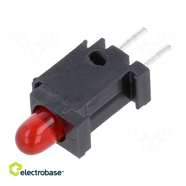 LED | in housing | red | 2.8mm | No.of diodes: 1 | 20mA | 60° | 15÷30mcd image 1