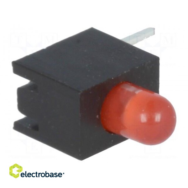 LED | in housing | red | 3mm | No.of diodes: 1 | 20mA | Lens: diffused | 30° image 1