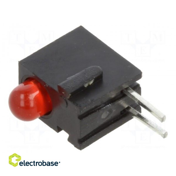 LED | in housing | red | 3mm | No.of diodes: 1 | 20mA | Lens: diffused | 45°