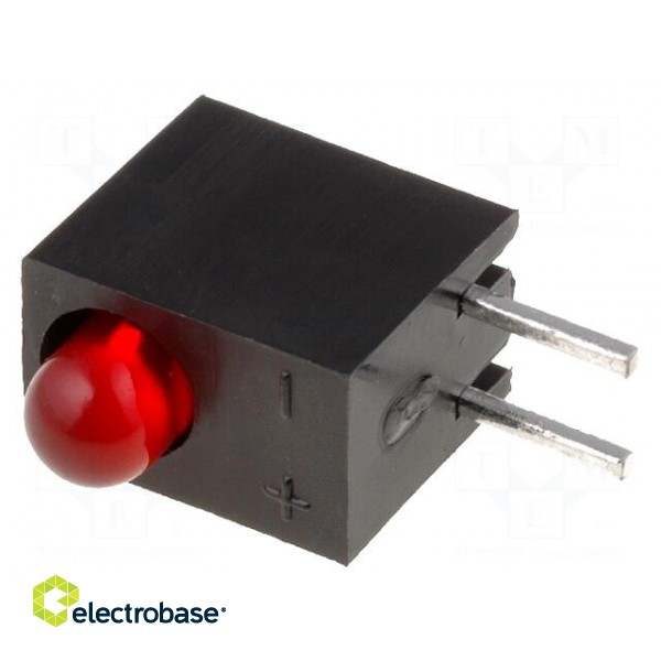 LED | in housing | red | 3mm | No.of diodes: 1 | 20mA | Lens: red,diffused