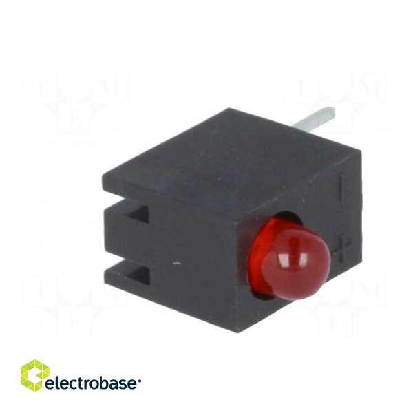 LED | in housing | red | 3mm | No.of diodes: 1 | 20mA | Lens: diffused,red paveikslėlis 2