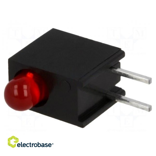 LED | in housing | red | 3mm | No.of diodes: 1 | 20mA | Lens: red,diffused image 1