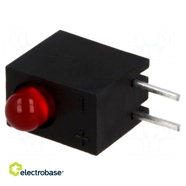LED | in housing | red | 3mm | No.of diodes: 1 | 20mA | Lens: red,diffused image 1
