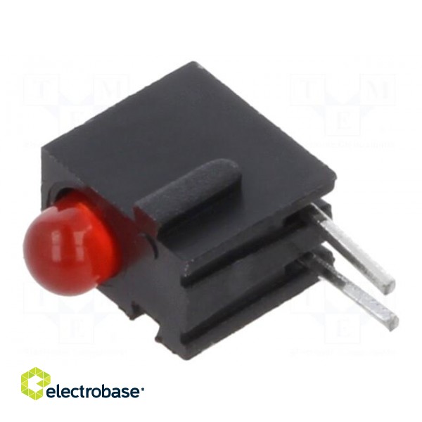 LED | in housing | red | 3mm | No.of diodes: 1 | 2mA | Lens: diffused | 45°