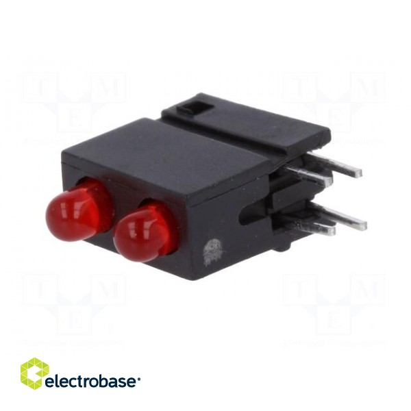 LED | in housing | red | 3mm | No.of diodes: 2 | 20mA | Lens: diffused,red image 2