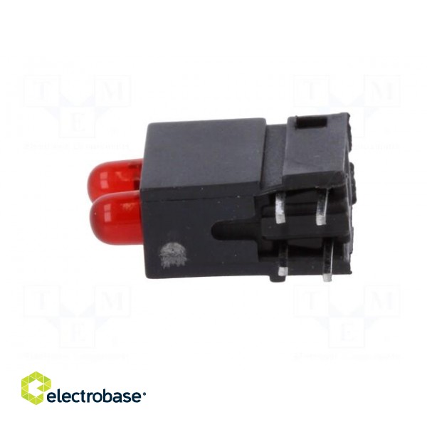 LED | in housing | red | 3mm | No.of diodes: 2 | 20mA | Lens: diffused,red image 3