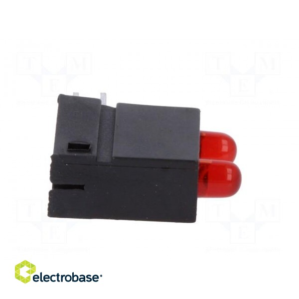 LED | in housing | red | 3mm | No.of diodes: 2 | 20mA | Lens: diffused,red фото 7
