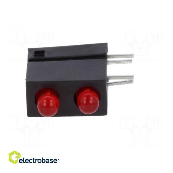 LED | in housing | red | 3mm | No.of diodes: 2 | 20mA | Lens: red,diffused image 9