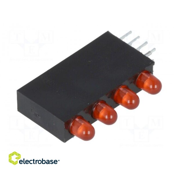 LED | in housing | red | 3mm | No.of diodes: 4 | 20mA | Lens: red,diffused image 2