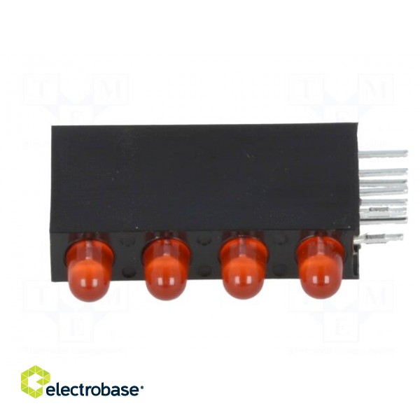 LED | in housing | red | 3mm | No.of diodes: 4 | 20mA | Lens: diffused,red image 3
