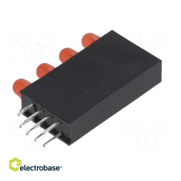 LED | in housing | red | 3mm | No.of diodes: 4 | 20mA | Lens: red,diffused image 6