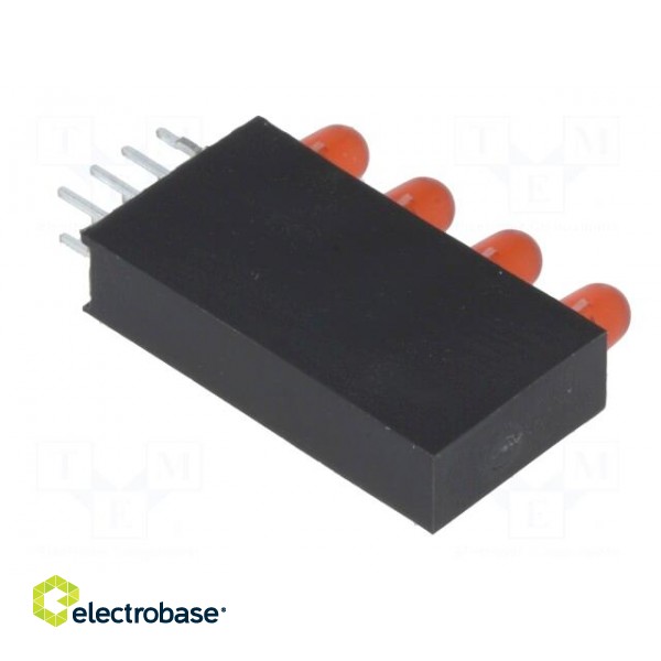 LED | in housing | red | 3mm | No.of diodes: 4 | 20mA | Lens: diffused,red image 8
