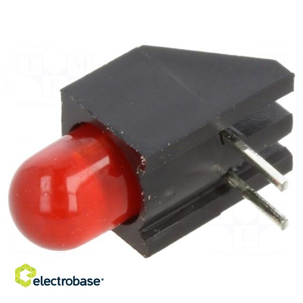 LED | in housing | red | 5mm | No.of diodes: 1 | 20mA | Lens: diffused | 45°