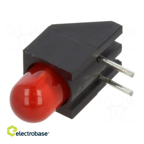 LED | in housing | red | 5mm | No.of diodes: 1 | 2mA | Lens: diffused | 45°