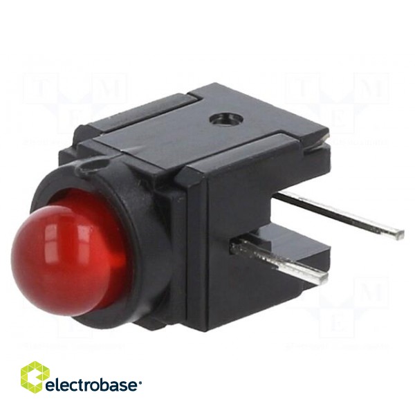 LED | in housing | red | 5mm | No.of diodes: 1 | 30mA | Lens: red | 60° | 3V фото 1