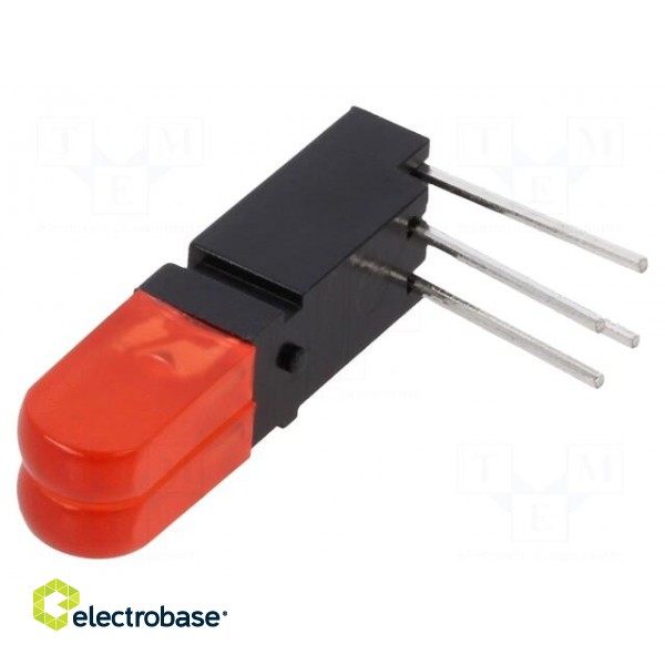 LED | in housing | red | No.of diodes: 2 | 20mA | Lens: red,diffused