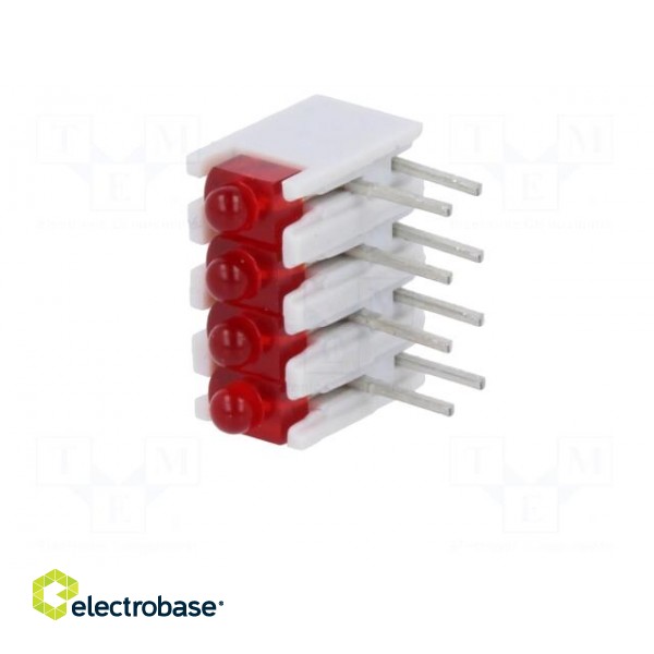 LED | in housing | red | No.of diodes: 4 | 20mA | Lens: diffused,red | 38° image 2