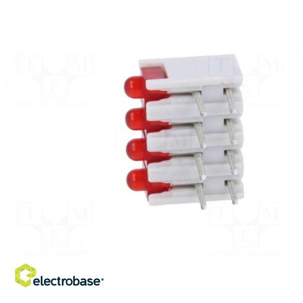 LED | in housing | red | No.of diodes: 4 | 20mA | Lens: diffused,red | 38° image 3