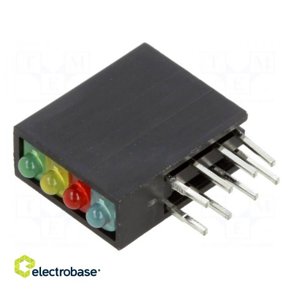 LED | in housing | red,blue,green,yellow | 1.8mm | No.of diodes: 4 image 1