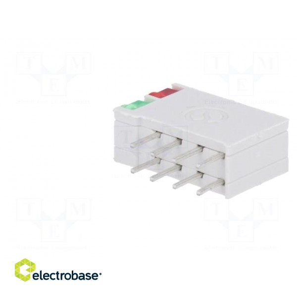 LED | in housing | red/green | 1.8mm | No.of diodes: 4 | 10mA | 38° paveikslėlis 4