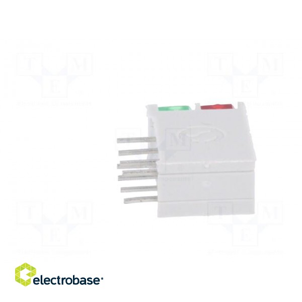 LED | in housing | red/green | 1.8mm | No.of diodes: 4 | 10mA | 38° paveikslėlis 5