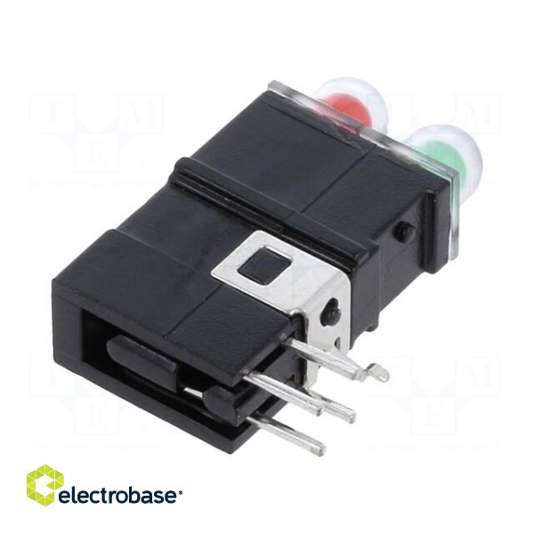 LED | in housing | red/green | 3.9mm | No.of diodes: 2 | 20mA | 60/40° фото 2