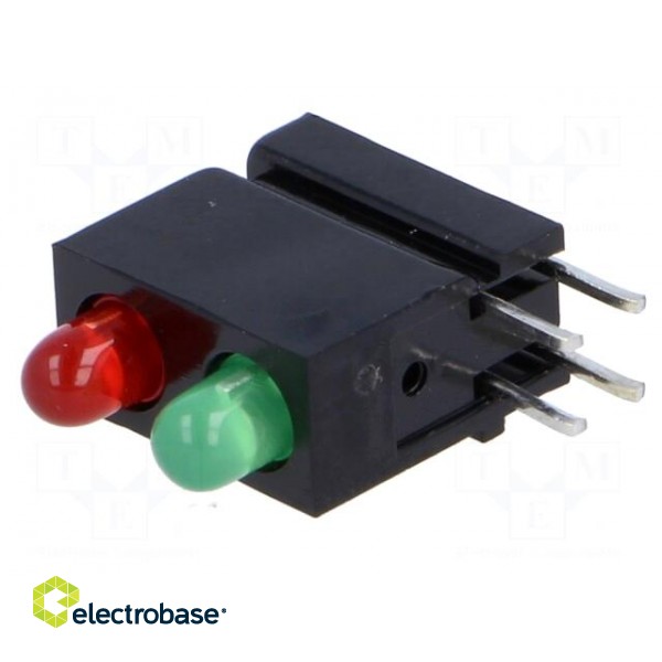 LED | in housing | red,green | 3mm | No.of diodes: 2 | 20mA фото 2