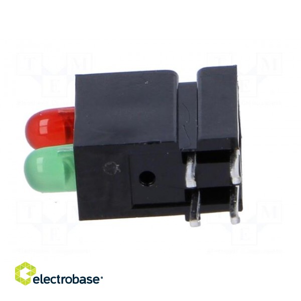 LED | in housing | red,green | 3mm | No.of diodes: 2 | 20mA фото 3