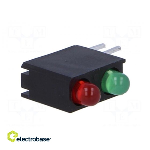 LED | in housing | red/green | 3mm | No.of diodes: 2 | 2mA | 40° фото 8
