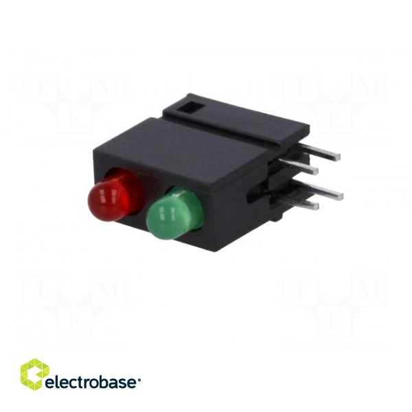LED | in housing | red/green | 3mm | No.of diodes: 2 | 20mA | 40° | 2÷2.2V фото 2