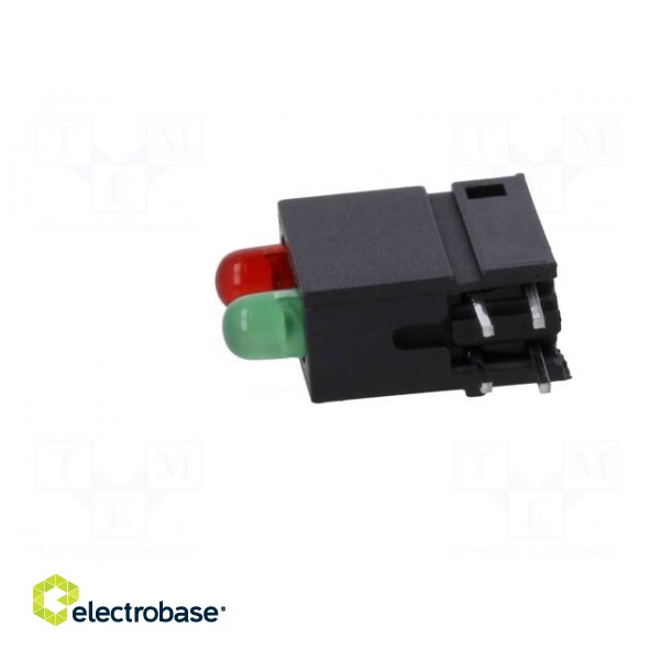LED | in housing | red/green | 3mm | No.of diodes: 2 | 20mA | 40° | 2÷2.2V image 3