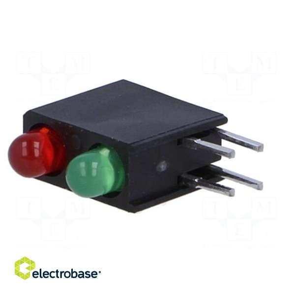 LED | in housing | red/green | 3mm | No.of diodes: 2 | 2mA | 40° image 2