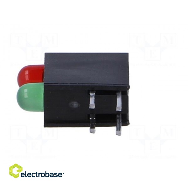 LED | in housing | red/green | 3mm | No.of diodes: 2 | 20mA | 40° image 3