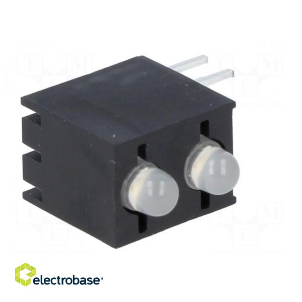 LED | in housing | red/green | 3mm | No.of diodes: 2 | 20mA | cathode | 60° фото 2