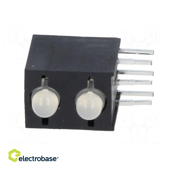 LED | in housing | red/green | 3mm | No.of diodes: 2 | 20mA | cathode | 60° image 3