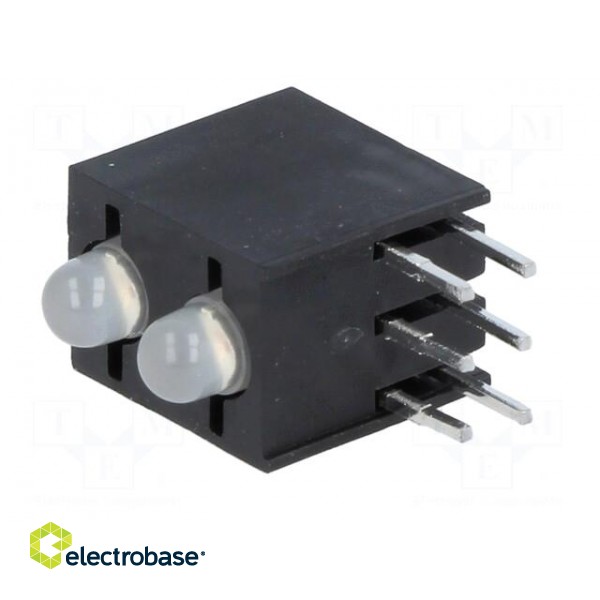 LED | in housing | red/green | 3mm | No.of diodes: 2 | 20mA | cathode | 60° фото 4