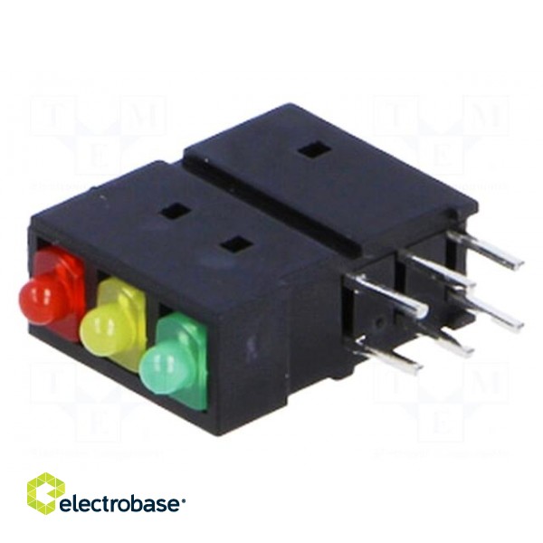 LED | in housing | red/green/yellow | 1.8mm | No.of diodes: 3 | 20mA image 1