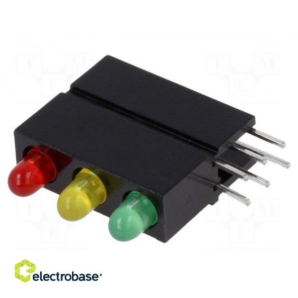 LED | in housing | red/green/yellow | 2.8mm | No.of diodes: 3 | 20mA